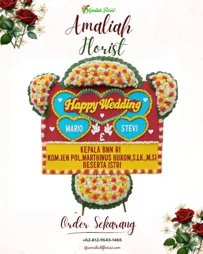 Karangan Papan Bunga Pernikahan di Mangkura